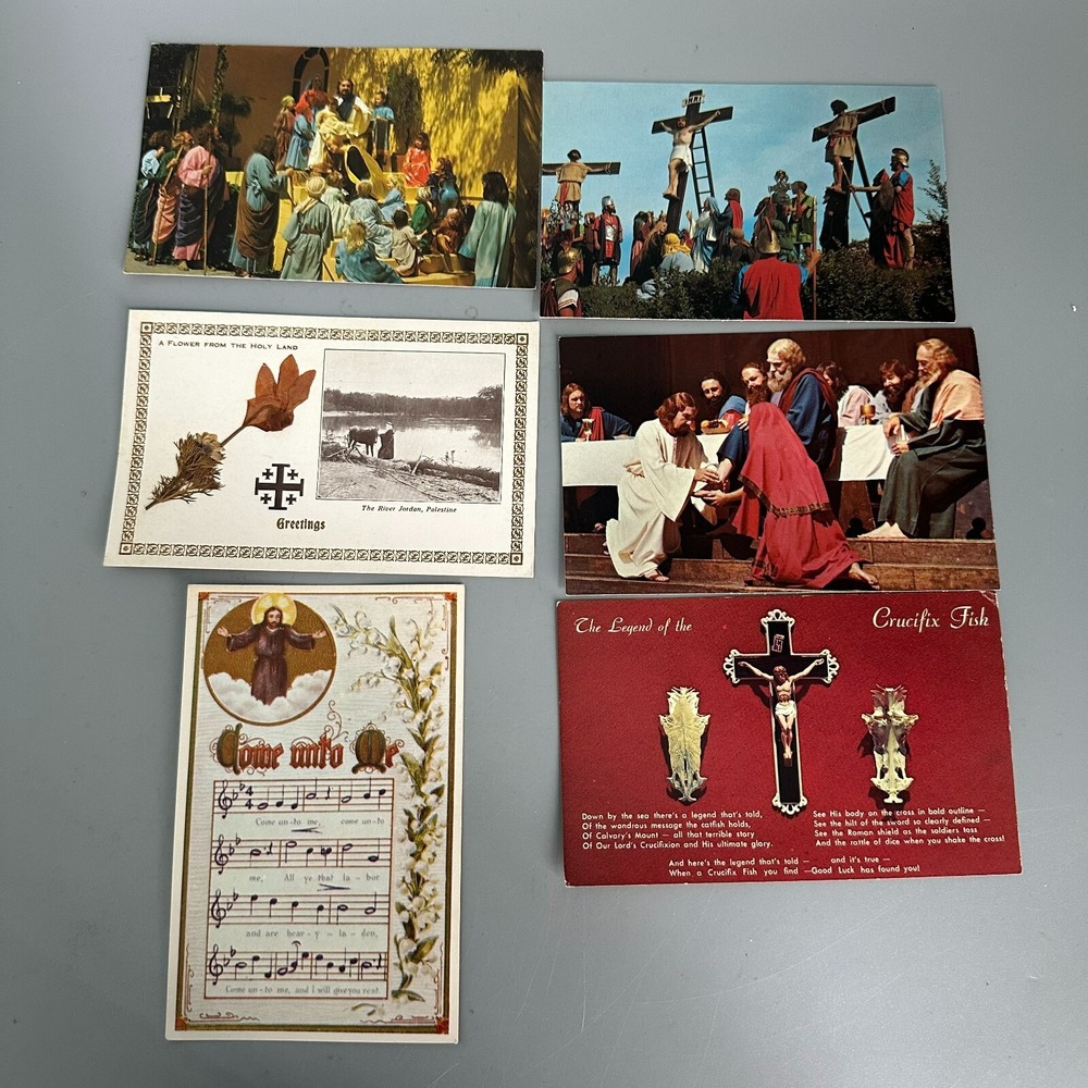 Vintage Religious Postcard Lot Black Hills Passion Play Holy Land ephemera